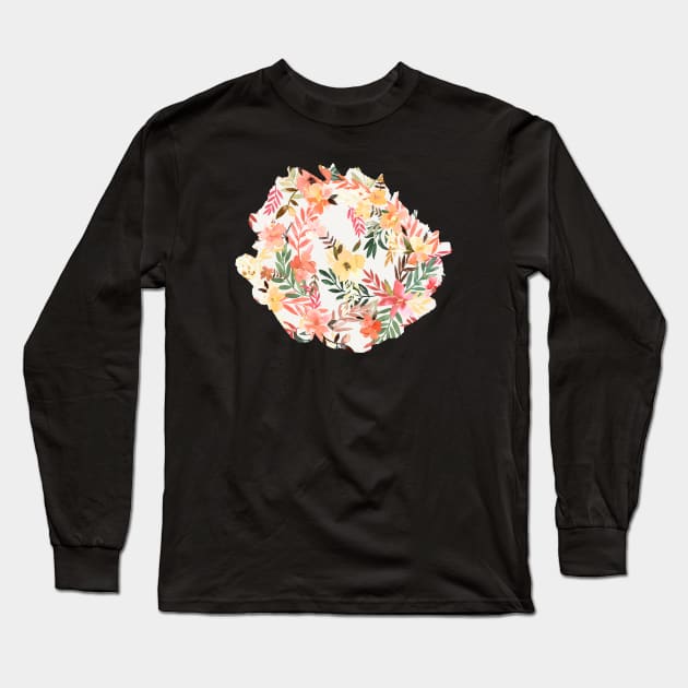 Hibiscus Floral Spicy orange 2 Long Sleeve T-Shirt by ninoladesign